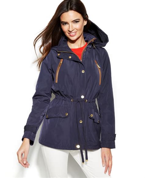 michael kors dark blue blazer|michael kors anorak raincoat.